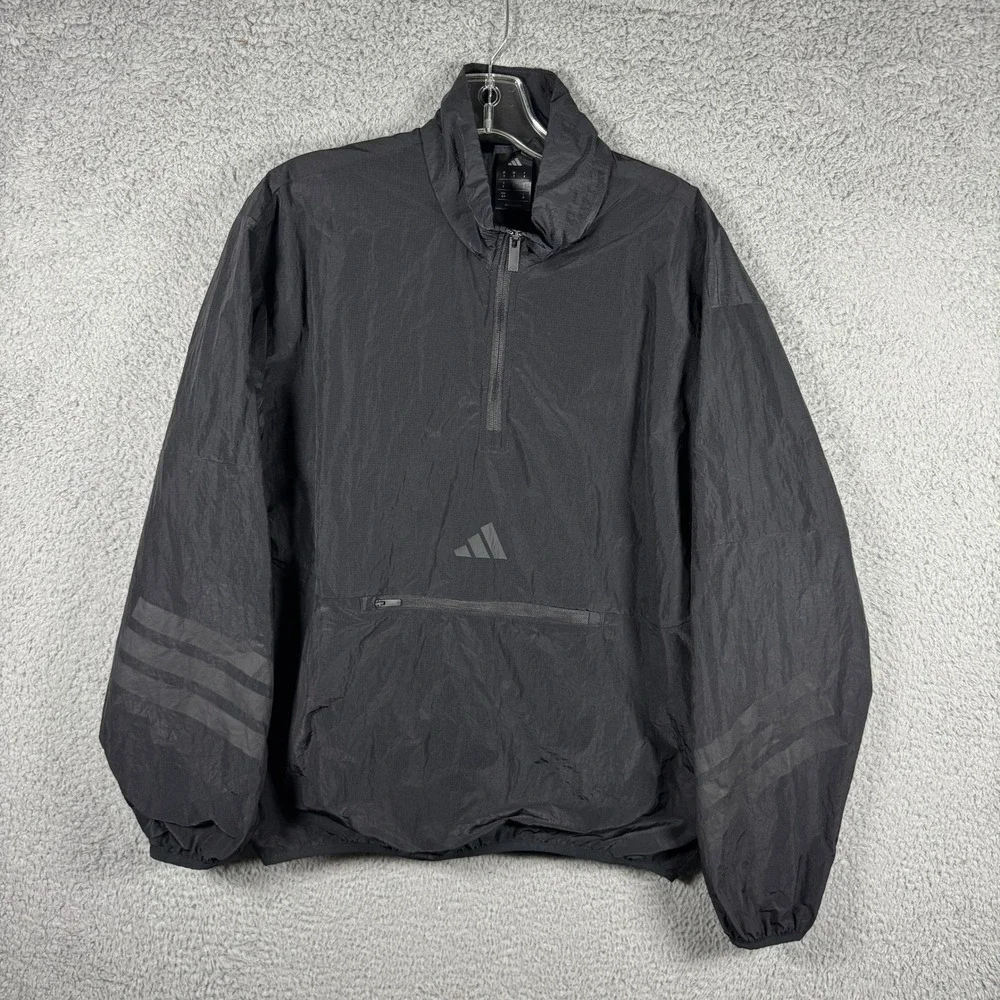 Adidas Future Icons 3-Stripes 1/2 Zip Windbreaker Jacket Men's Size Small Gym